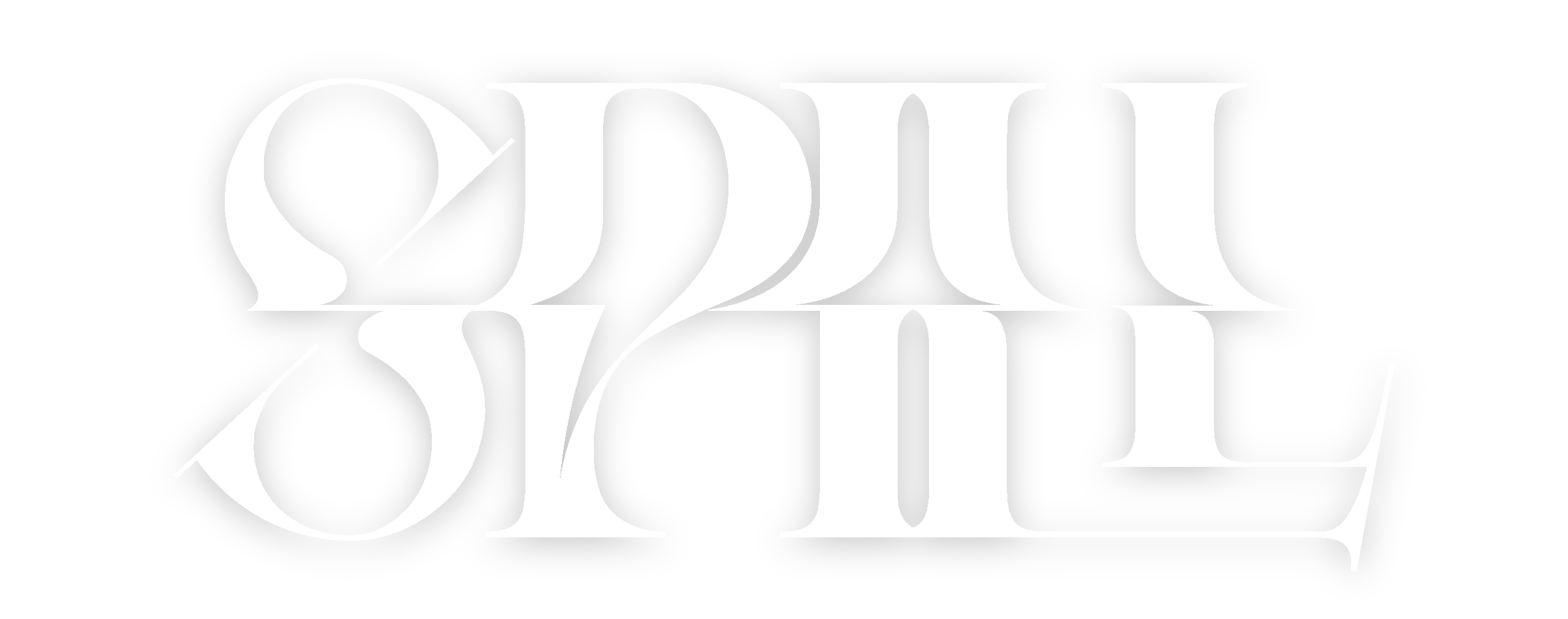 White wordmark logo for The Spill, Inc.