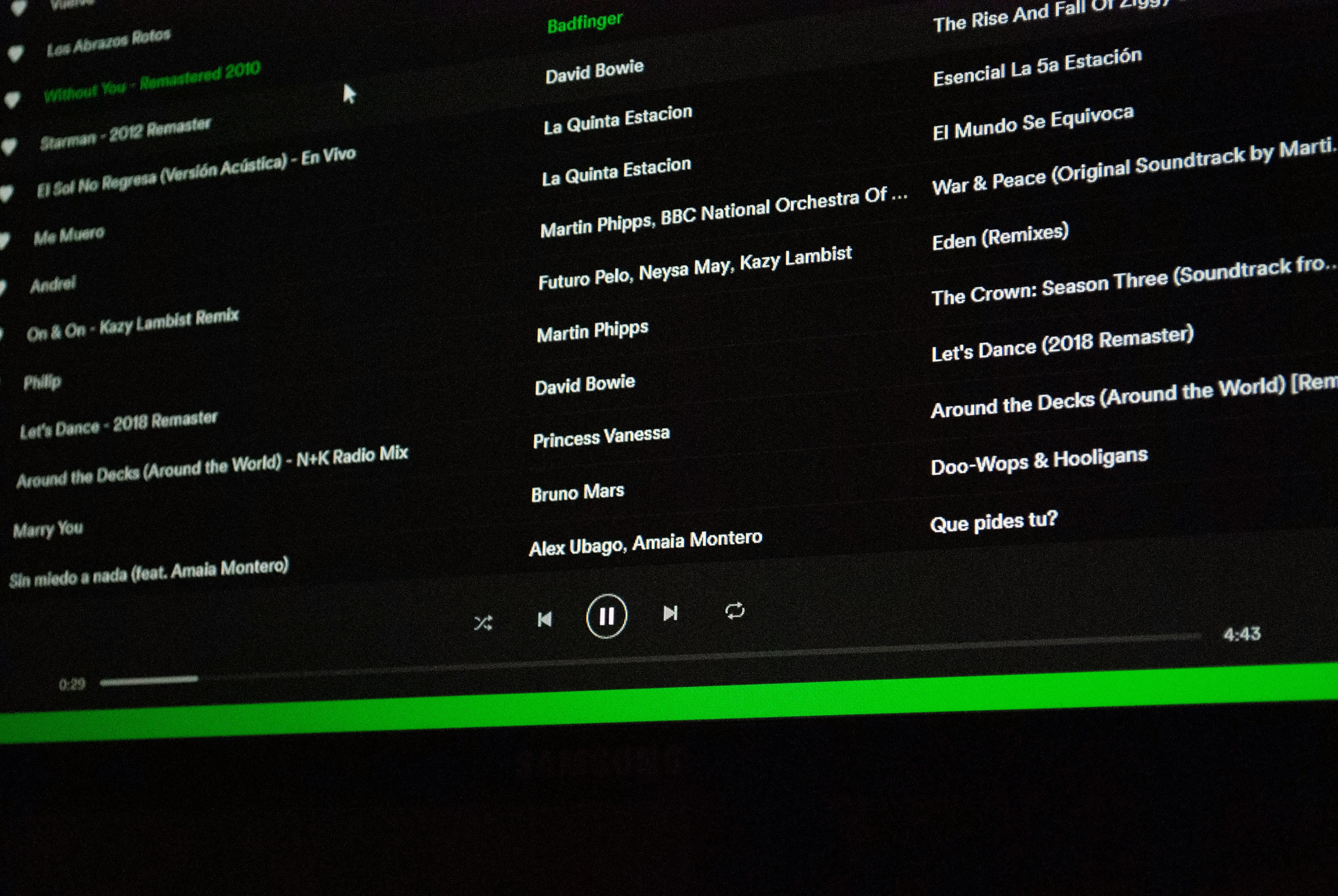 a computer screen with a bunch of music on it